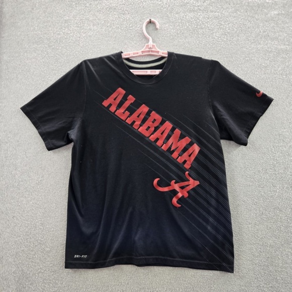 Alabama Crimson Tide Men Shirt L Black Nike Graphic Print Logo